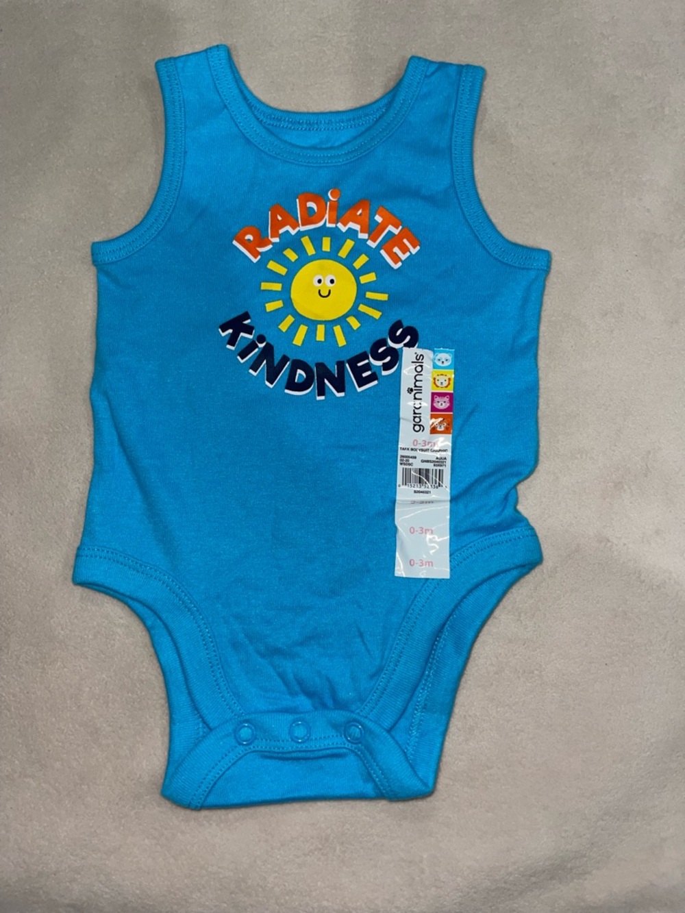 Garanimals Bright Blue "Radiate‎ Kindness" Sun Graphic Tank One-Piece